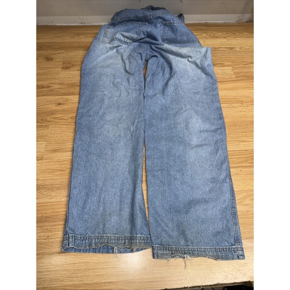 Vintage 80s Overalls Blue Denim London London Carpenter Cotton Size L - Picture 9 of 9